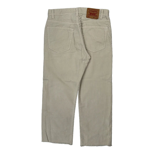 90S Levis Cord Trousers - 30″ Waist Beige Cotton Blend