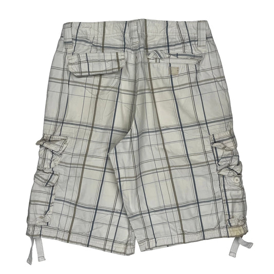 Lee Checked Cargo Shorts - 30W 11L Beige Cotton