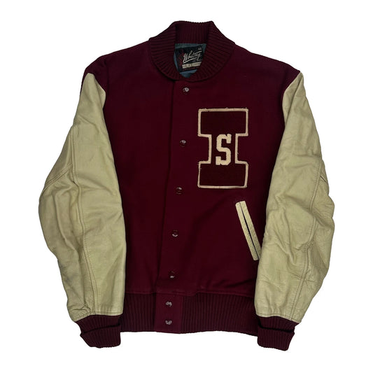 Whiting College Varsity Jacket - Large Burgundy Leather