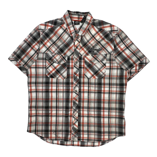 Harley Davidson Checked Short Sleeve Shirt - 4XL Multicoloured Cotton