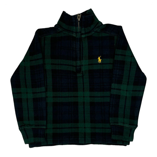 Age 2 Polo By Ralph Lauren Checked 1/4 Zip - 2XS Green Cotton