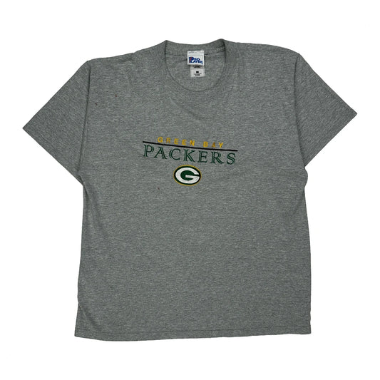 Green Bay Packers Pro Player Graphic T-Shirt - Large Grey Cotton Blend