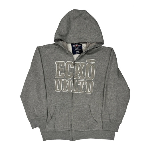 Ecko Unltd Graphic Hoodie - XL Grey Cotton Blend