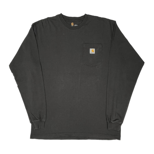 Vintage Carhartt Tall Long Sleeve T-Shirt - Large Black Cotton