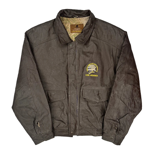 Life Member Life Member Collared Leather Jacket - XL Brown Leather