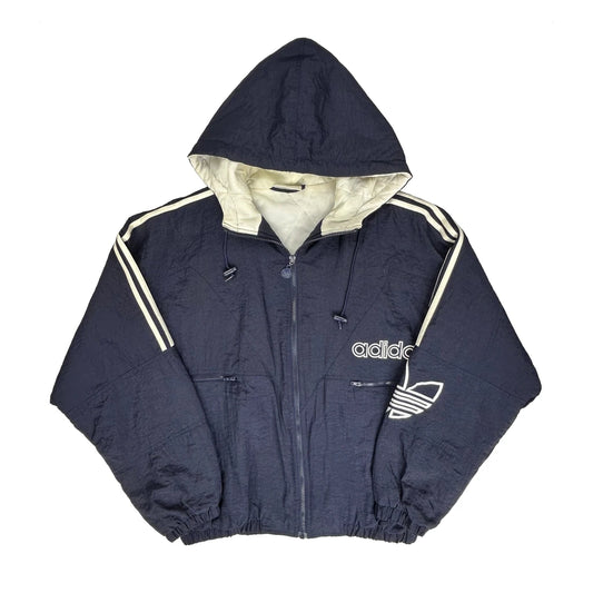 Adidas Striped Padded Jacket - 2XL Navy Nylon