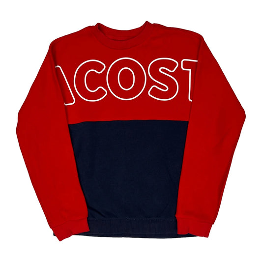 Age 10 Lacoste Spellout Sweatshirt - Medium Red Cotton
