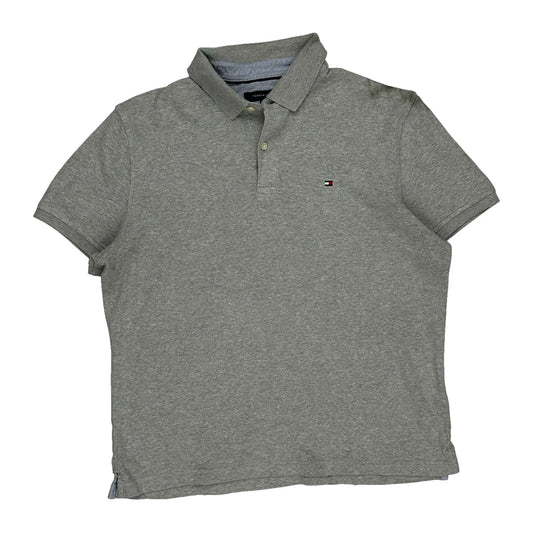 Custom Fit Tommy Hilfiger Polo Shirt - Medium Grey Cotton
