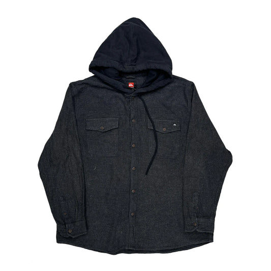 Vintage Quiksilver Flannel Shirt - 2XL Grey Cotton