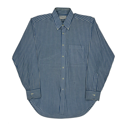 Christian Dior Striped Shirt - Medium Blue Cotton Blend