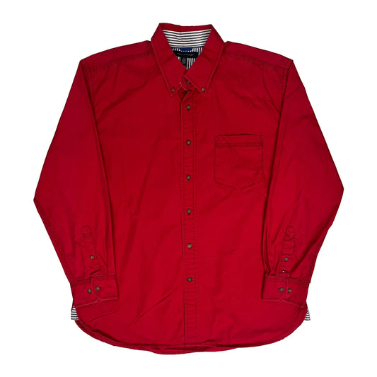 Tommy Hilfiger Striped Shirt - XL Red Cotton