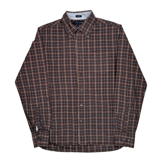 Tommy Hilfiger Checked Shirt - Medium Brown Cotton