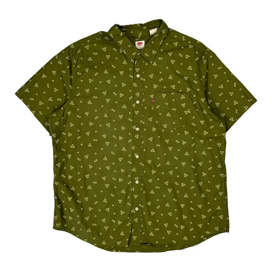 Levis Short Sleeve Shirt - XL Green Cotton