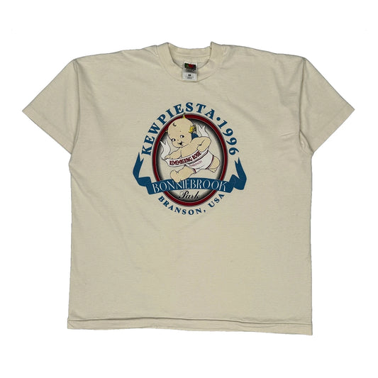 Kewpiesta 1996 Fruit Of The Loom Single Stitch T-Shirt - XL Cream Cotton Blend