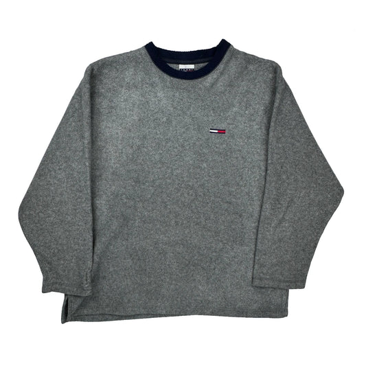 Tommy Jeans Fleece - Large Grey Cotton