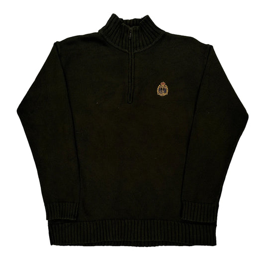 Ralph Lauren 1/4 Zip - Medium Black Cotton