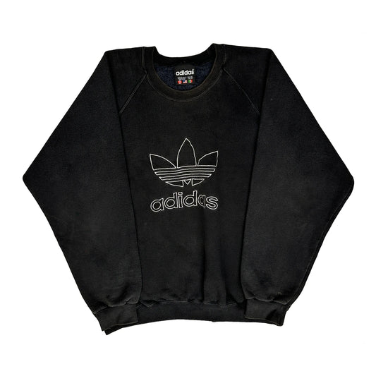Adidas Spellout Sweatshirt - Medium Black Cotton Blend