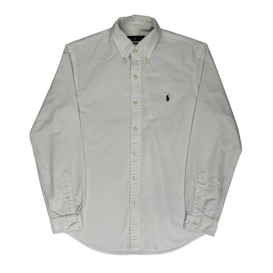 Classic Fit Ralph Lauren Shirt - Medium Cream Cotton
