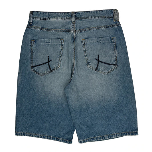 Unbranded Baggy Denim Shorts - 34W 10L Blue Cotton