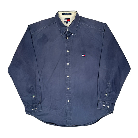 Tommy Hilfiger Shirt - Large Blue Cotton