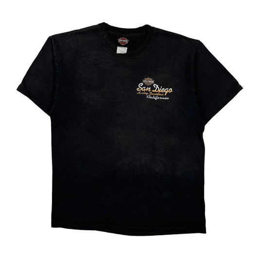 San Diego Harley Davidson Graphic T-Shirt - Large Black Cotton