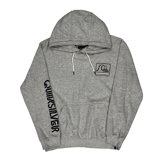 Quiksilver Graphic Hoodie - Medium Grey Cotton Blend