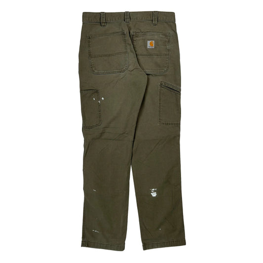 Carhartt Double Knee Carpenter Trousers - 31W 34L Green Cotton