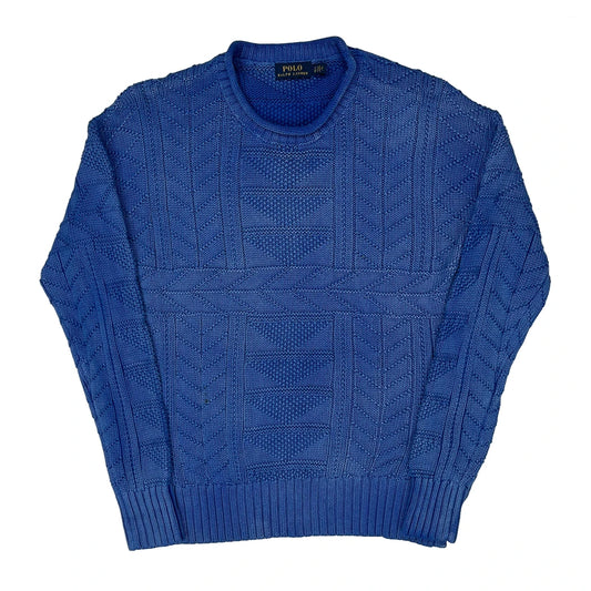 Polo By Ralph Lauren Jumper - Small Blue Knitted