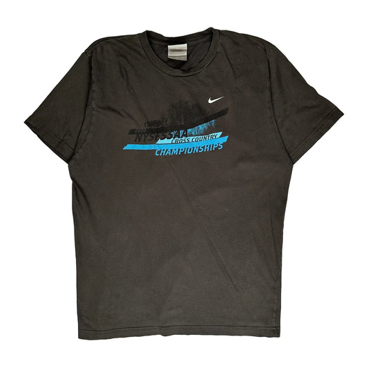 Nike Graphic T-Shirt - Large Brown Cotton