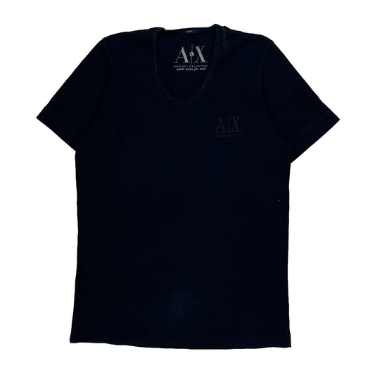 Vintage Armani Exchange Slim Fit T-Shirt - Large Black Cotton