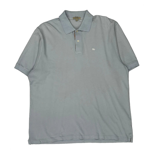 Vintage Burberry London Polo Shirt - XL Blue Cotton
