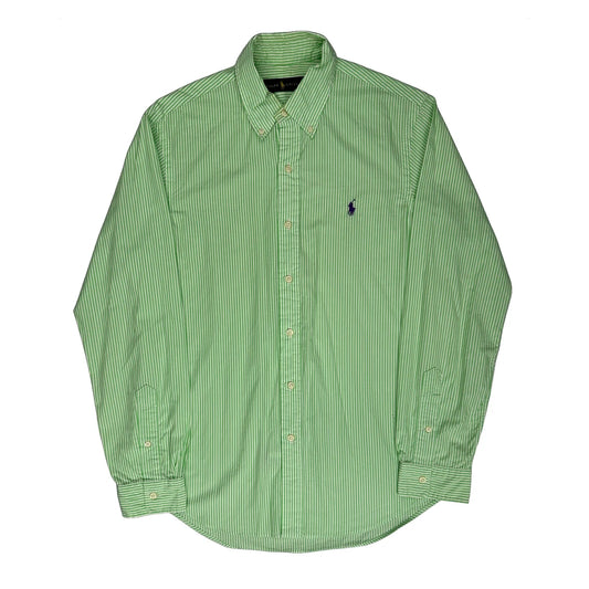 Ralph Lauren Striped Shirt - Medium White Cotton