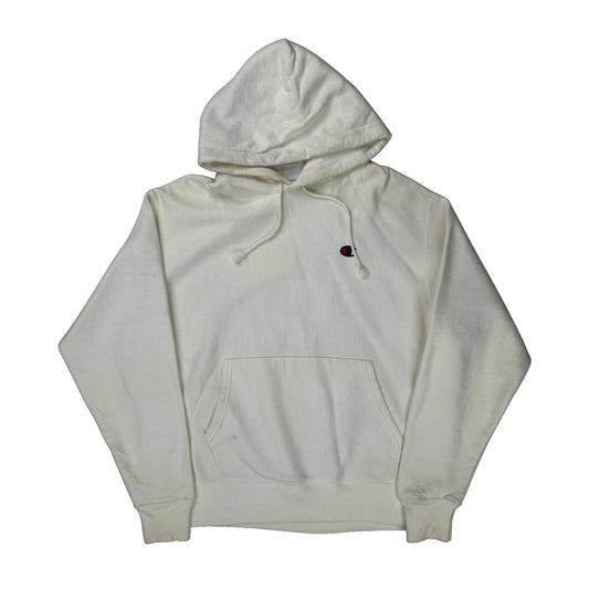 Reverse Weave Champion Hoodie - Large Cream Cotton