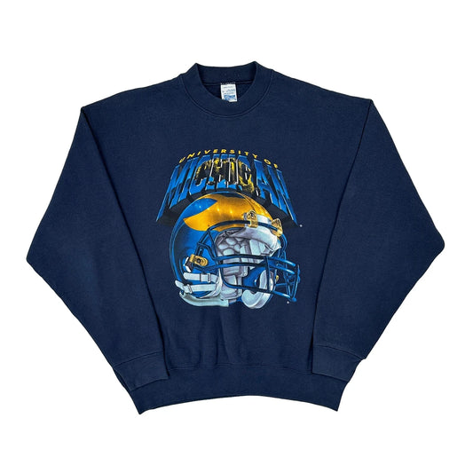 Made In USA University Of Michigan Salem College Sweatshirt - XL Navy Cotton Blend