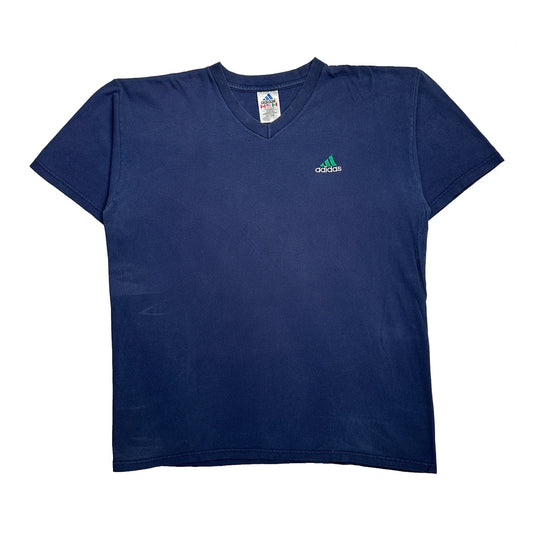 Adidas T-Shirt - Large Blue Cotton