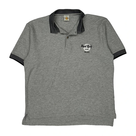 Beijing Hard Rock Cafe Polo Shirt - Large Grey Cotton