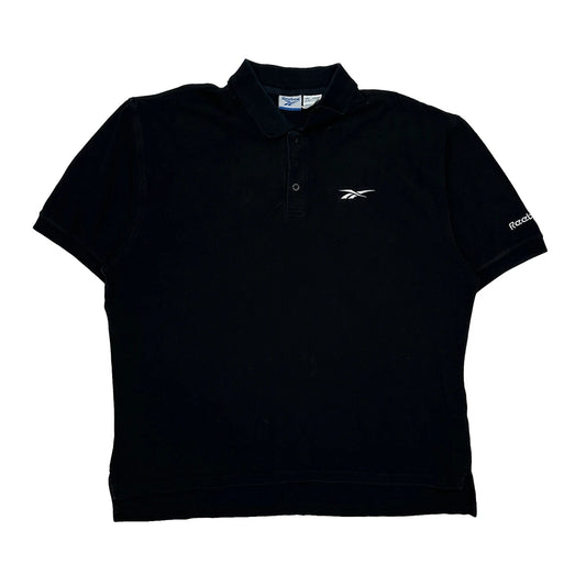 Vintage Reebok Polo Shirt - XL Black Cotton