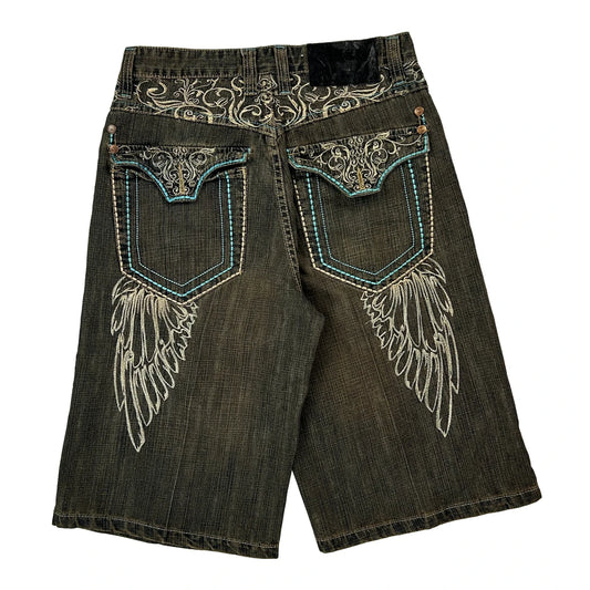 Vintage Adele Martin Denim Shorts - 32W 14L Brown Cotton
