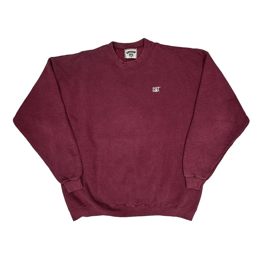 90S Made In USA Faded Lee Work Sweatshirt - XL Burgundy Cotton