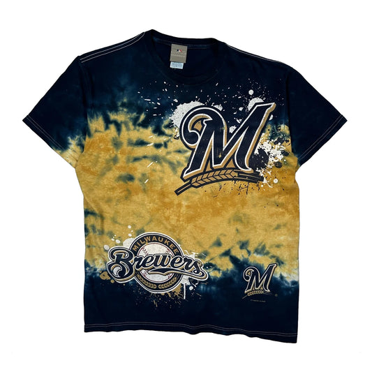Milwaukee Brewers Mlb Tie-Dye T-Shirt - Large Multicoloured Cotton