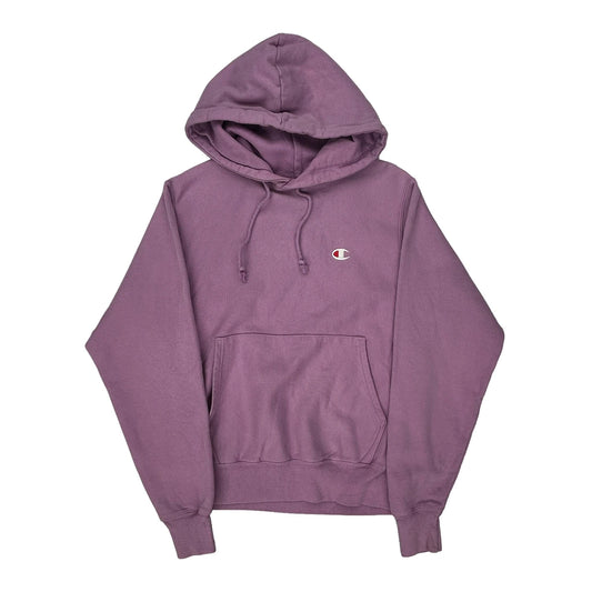 Reverse Weave Champion Hoodie - Small Purple Cotton