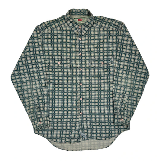 The Two Horse Brand Levis Checked Shirt - Medium Green Cotton