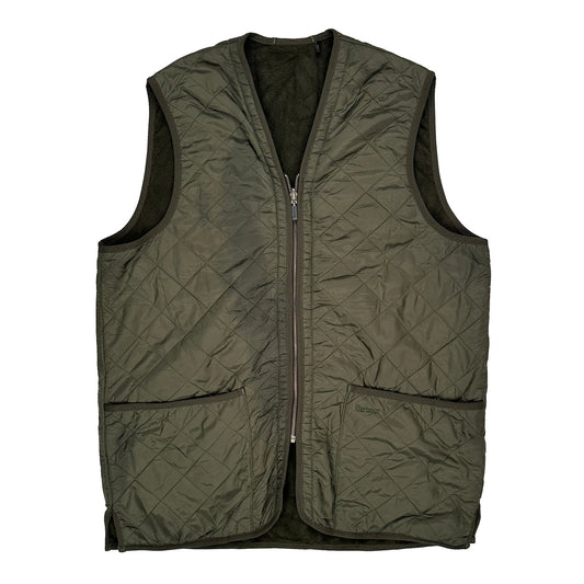Vintage Barbour Quilted Liner Gilet - Large Green Polyester