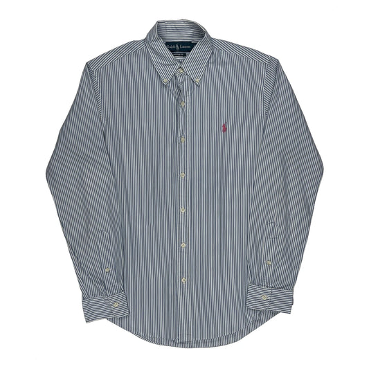 Ralph Lauren Striped Shirt - Small Blue Cotton