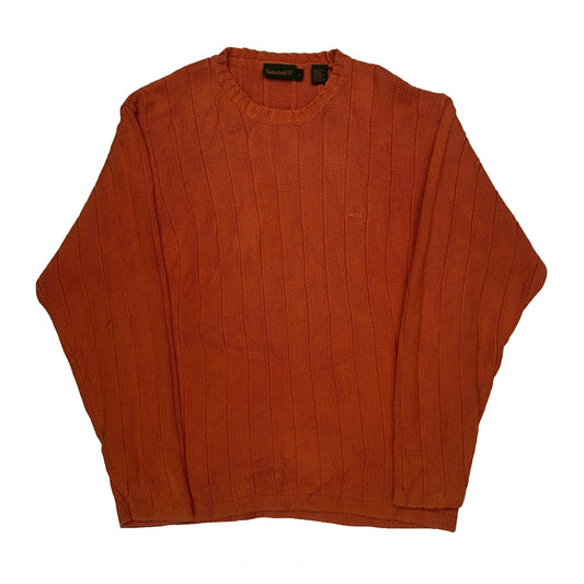 Vintage Timberland Jumper - Large Orange Cotton