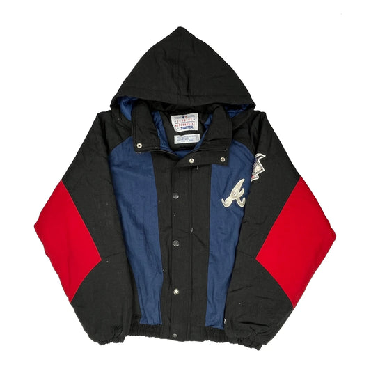 Braves Starter Mlb Baseball Jacket - Large Black Nylon