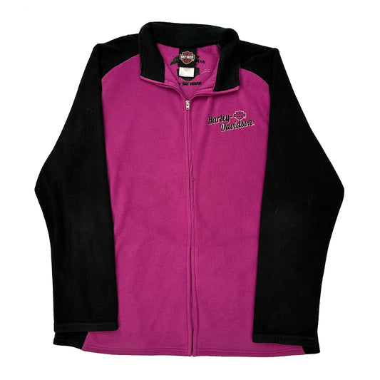 Harley Davidson Fleece Jacket - 2XL Purple Polyester