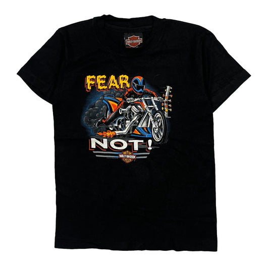 Age 10-12 Harley Davidson Fear Not T-Shirt - Medium Black Cotton