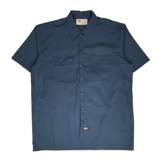 Dickies Short Sleeve Shirt - XL Navy Polyester Blend