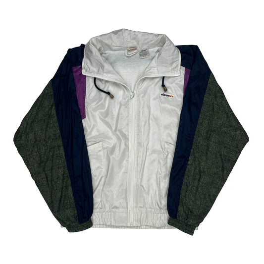 Ellesse Windbreaker - Small White Nylon